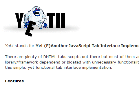 Useful JavaScript Techniques - Yetii - Yet (E)Another JavaScript Tab Interface