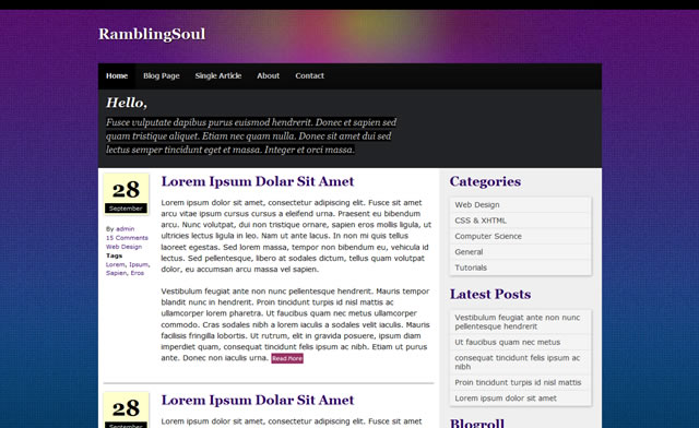 RamblingSoul 19 CSS3 Template