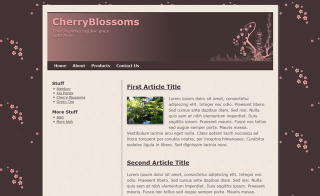 Cherry Blossoms HTML5 & CSS3