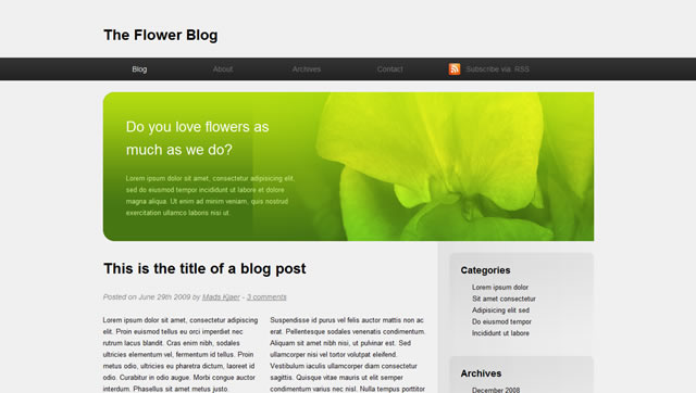 Flower Blog HTML5 and CSS3 Template and Tutorial