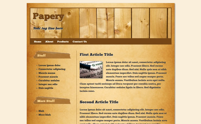 Papery HTML5 & CSS3