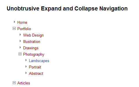 Useful JavaScript Techniques - Unobtrusive Expand and Collapse Navigation