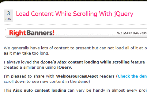 Useful JavaScript Techniques - Load Content While Scrolling With jQuery