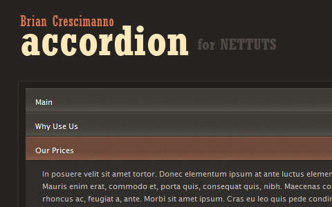 Useful JavaScript Techniques - Create a Simple, Intelligent Accordion Effect Using Prototype and Scriptaculous